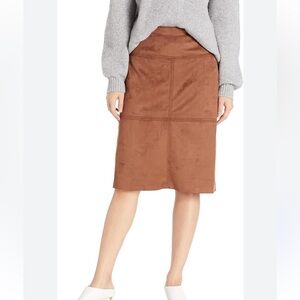 Chaps Brown Pencil Skirt Knee-Length Work